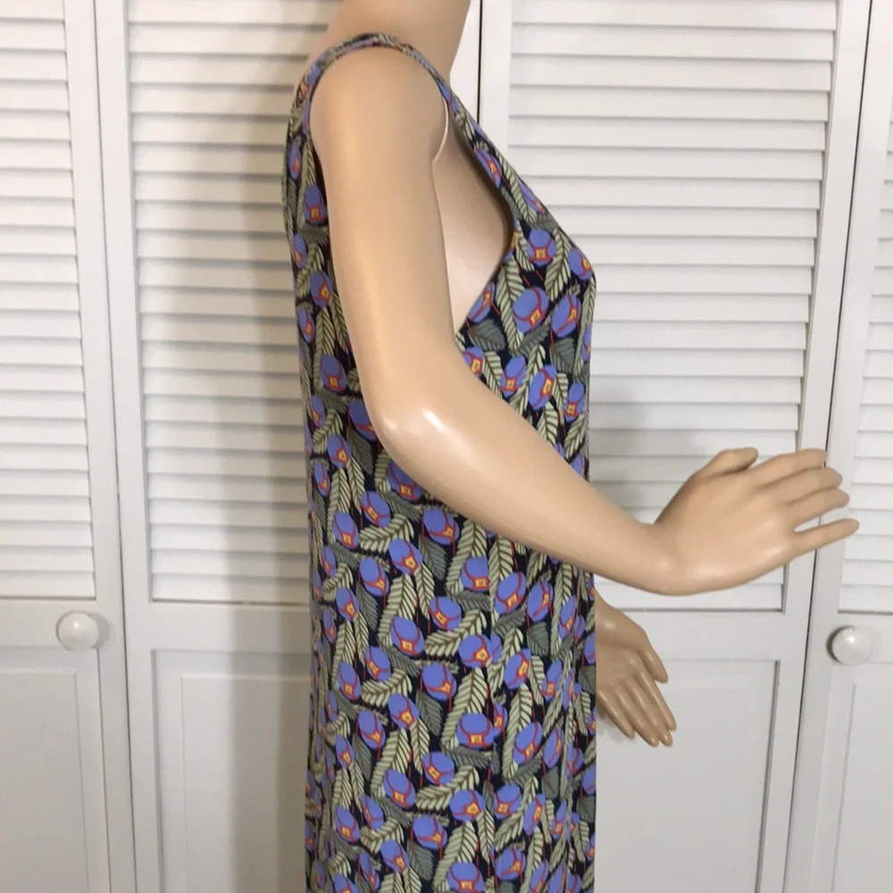 Flax Sleeveless Maxi Dress in Purple and Green Floral Print - Picture 7 of 13